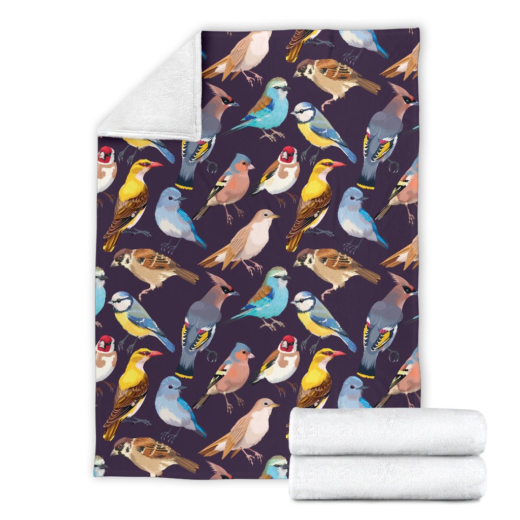 Bird Cute Print Pattern Fleece Blanket
