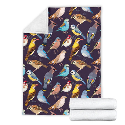 Bird Cute Print Pattern Fleece Blanket