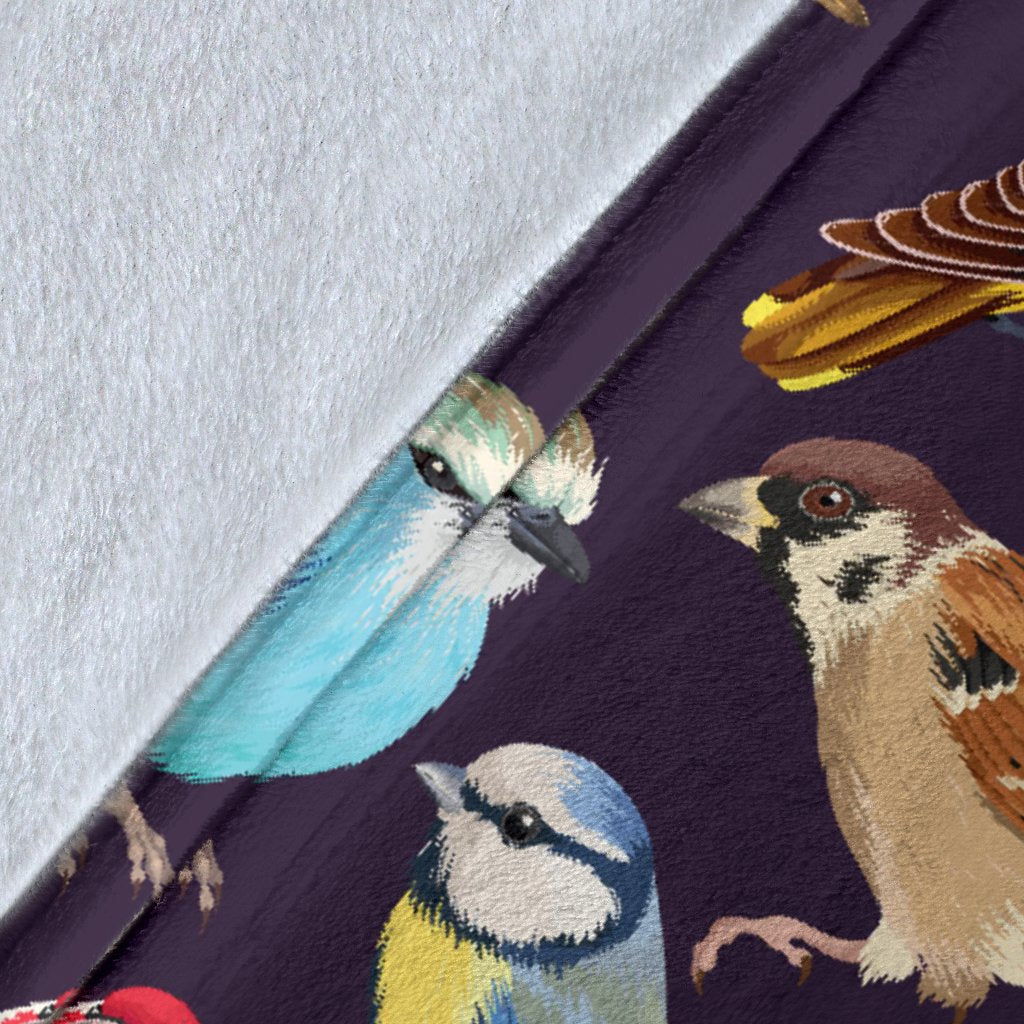 Bird Cute Print Pattern Fleece Blanket