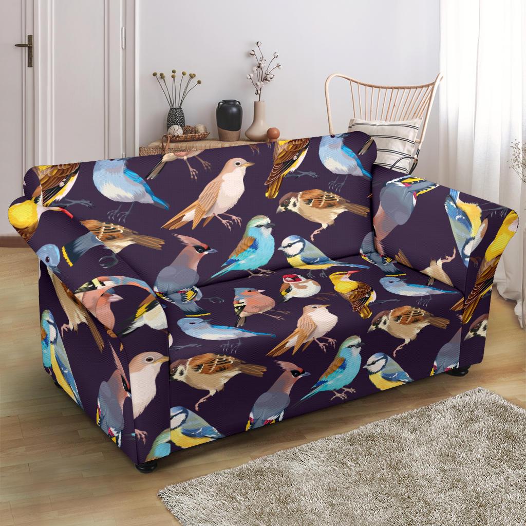 Bird Cute Print Pattern Loveseat Slipcover-JTAMIGO.COM