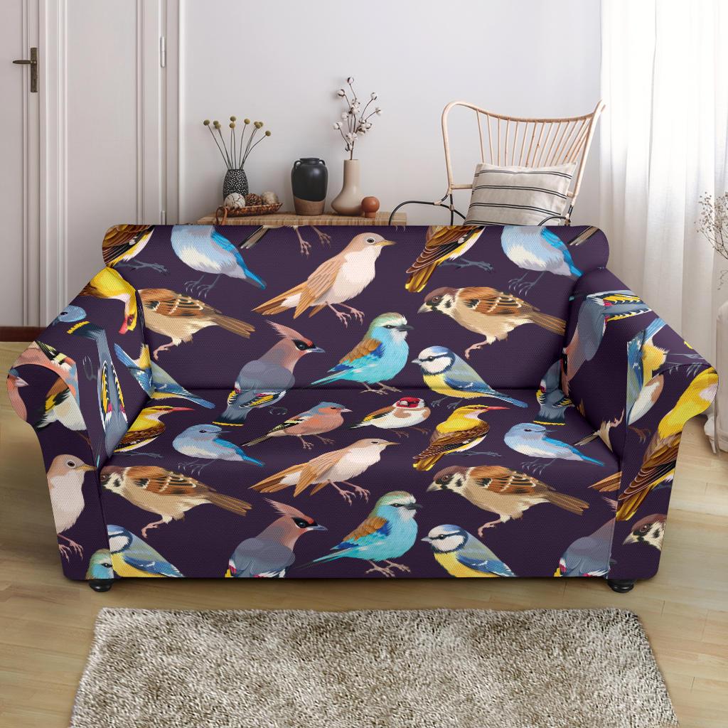 Bird Cute Print Pattern Loveseat Slipcover-JTAMIGO.COM