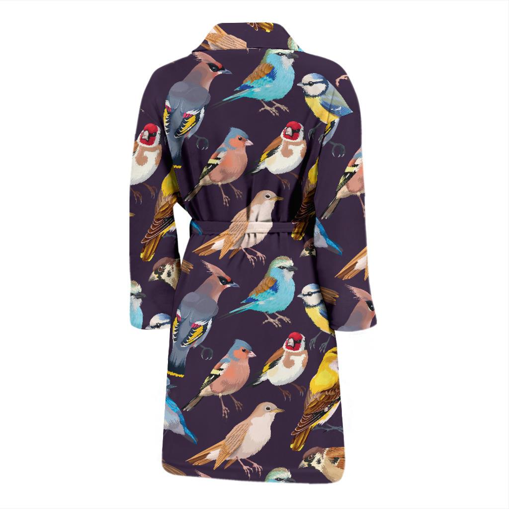 Bird Cute Print Pattern Men Bath Robe-JTAMIGO.COM