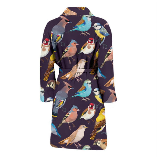 Bird Cute Print Pattern Men Bath Robe-JTAMIGO.COM