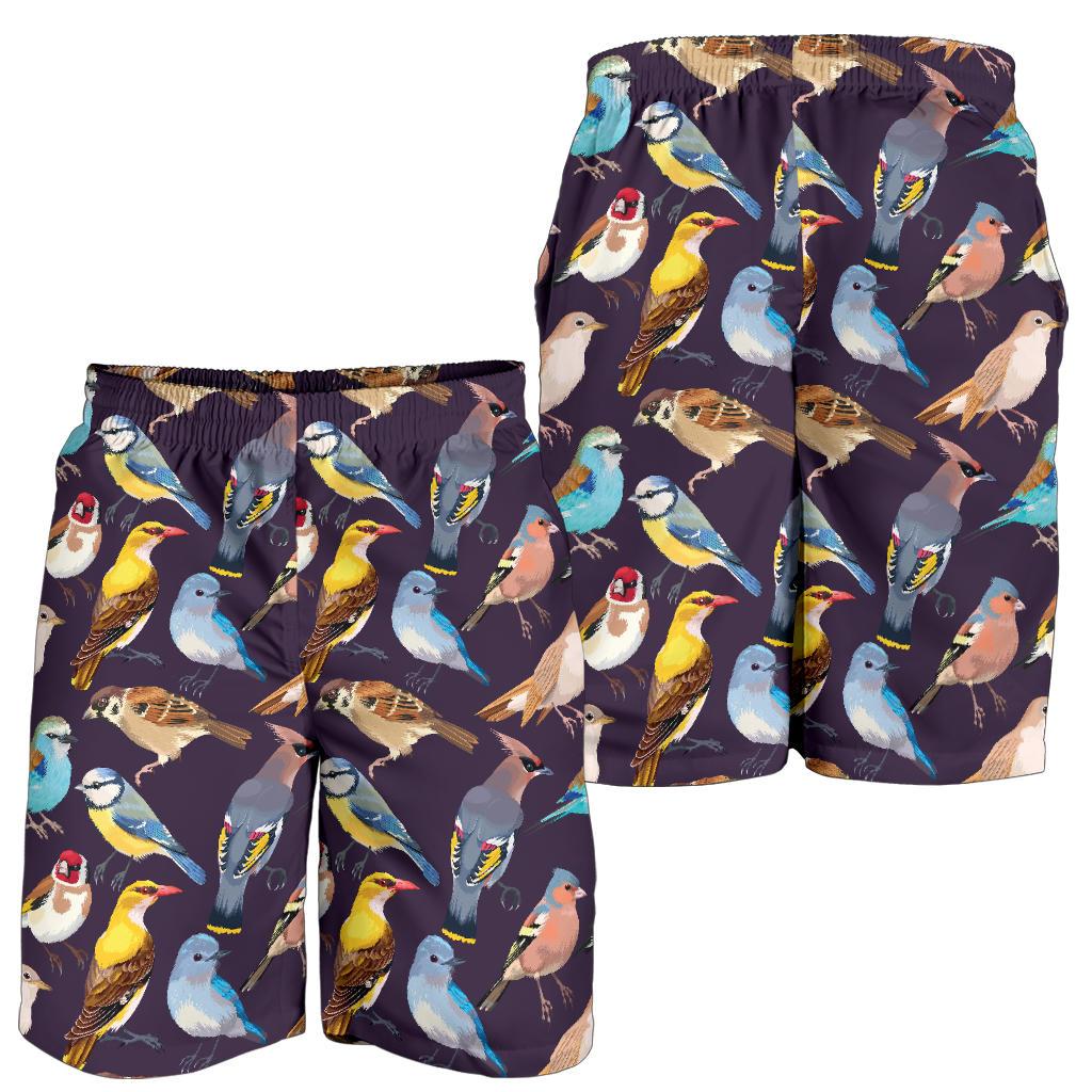 Bird Cute Print Pattern Mens Shorts-JTAMIGO.COM