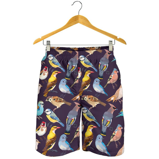 Bird Cute Print Pattern Mens Shorts-JTAMIGO.COM