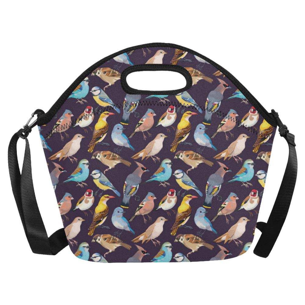 Bird Cute Print Pattern Neoprene Lunch Bag (Model 1669)(Large)-JTAMIGO.COM