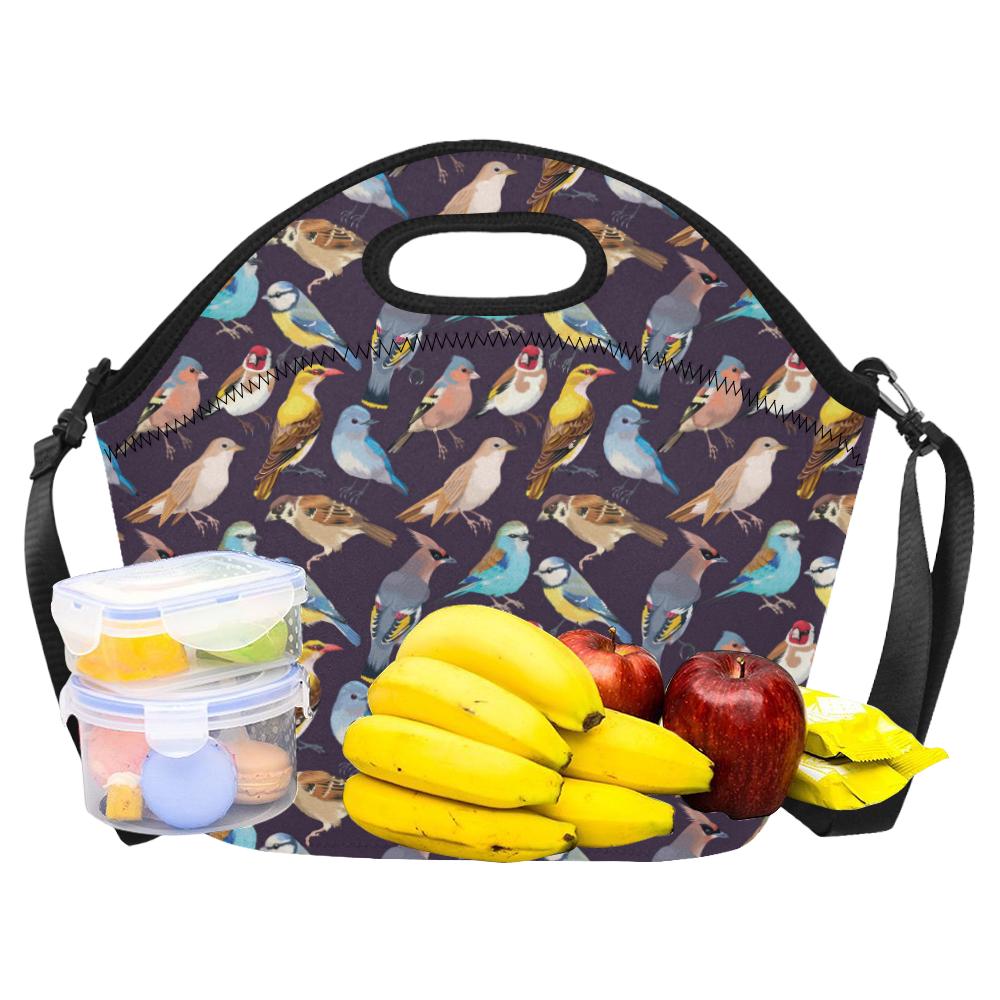 Bird Cute Print Pattern Neoprene Lunch Bag (Model 1669)(Large)-JTAMIGO.COM