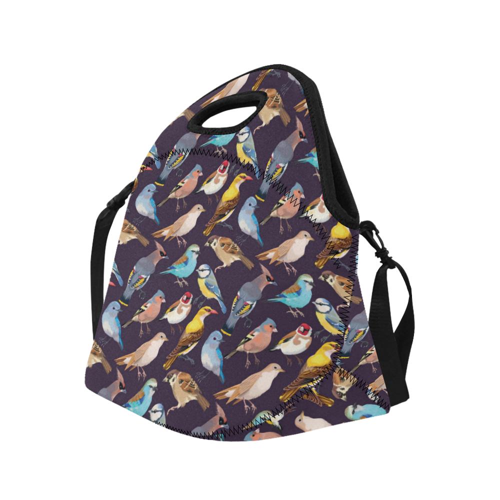 Bird Cute Print Pattern Neoprene Lunch Bag (Model 1669)(Large)-JTAMIGO.COM