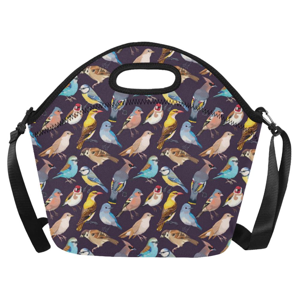 Bird Cute Print Pattern Neoprene Lunch Bag (Model 1669)(Large)-JTAMIGO.COM