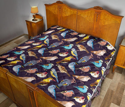 Bird Cute Print Pattern Premium Quilt-JTAMIGO.COM