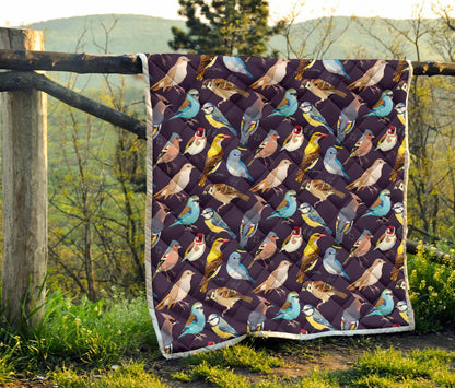 Bird Cute Print Pattern Premium Quilt-JTAMIGO.COM