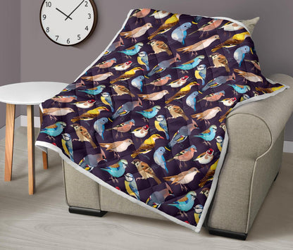 Bird Cute Print Pattern Premium Quilt-JTAMIGO.COM