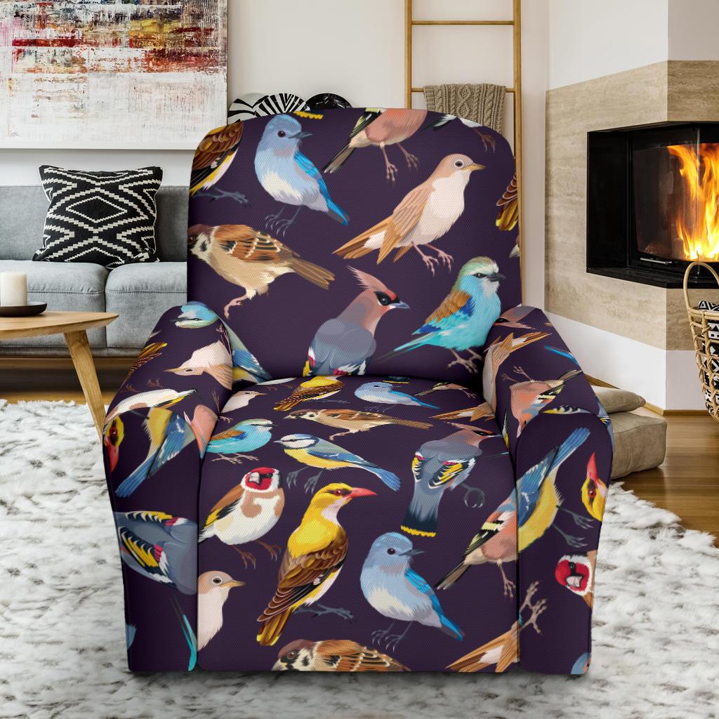 Bird Cute Print Pattern Single Sofa Slipcover -JTAMIGO.COM