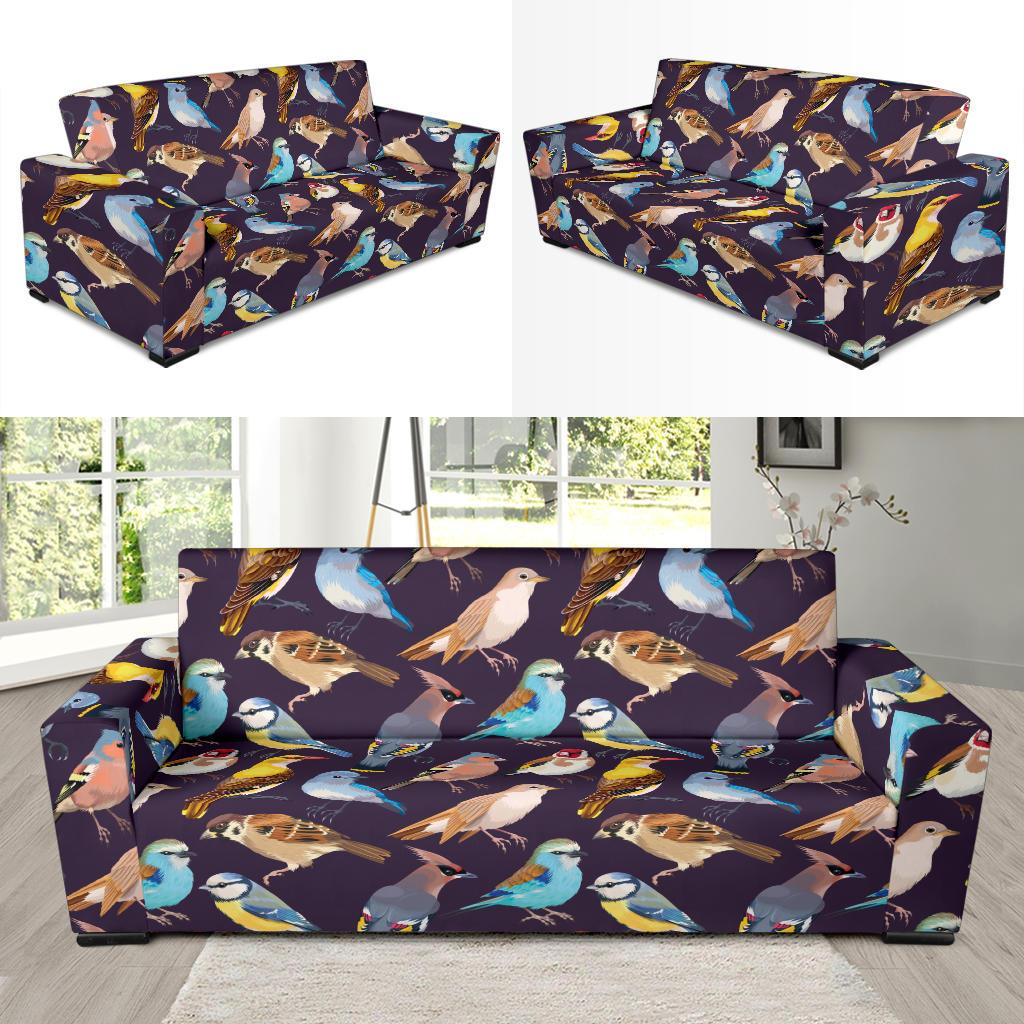 Bird Cute Print Pattern Sofa Slipcover-JTAMIGO.COM