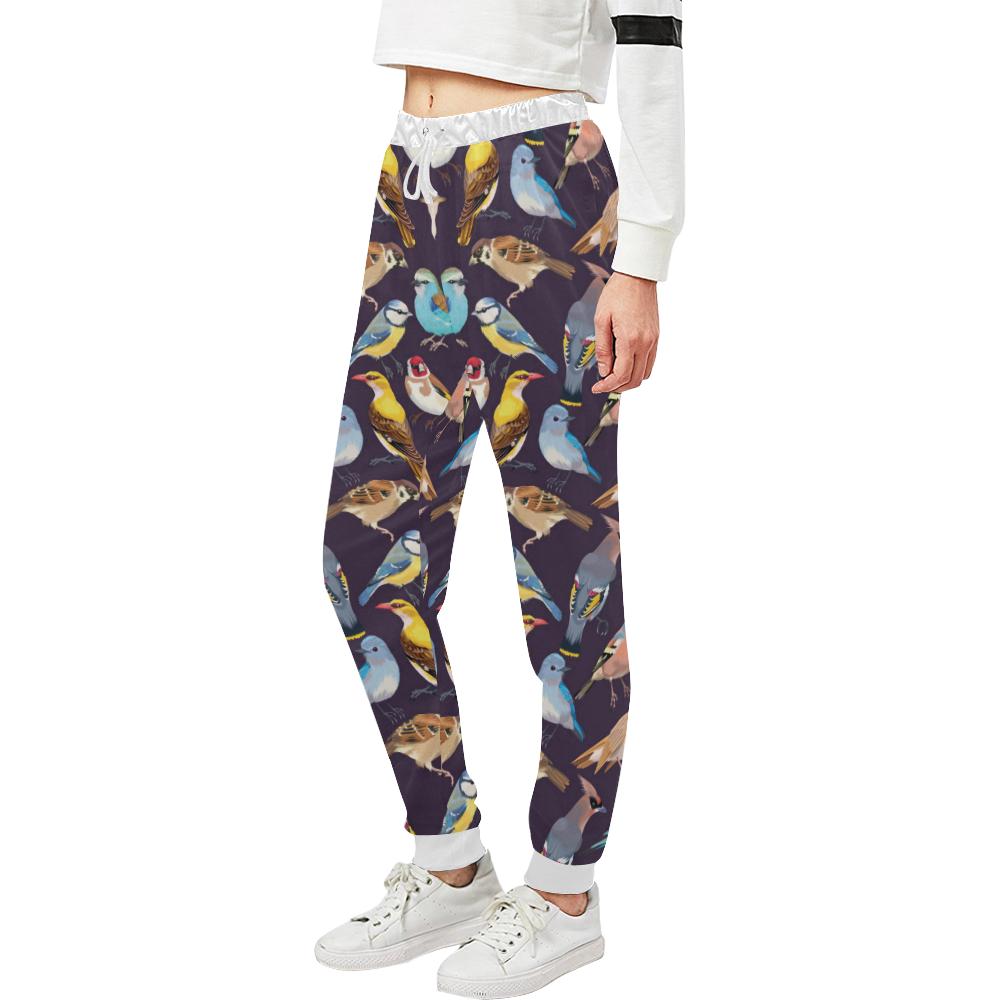Bird Cute Print Pattern Unisex Casual Sweatpants (Model L11)-JTAMIGO.COM