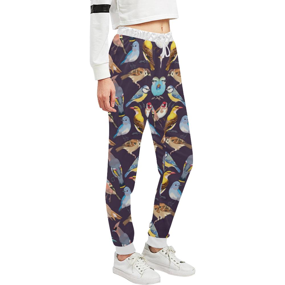 Bird Cute Print Pattern Unisex Casual Sweatpants (Model L11)-JTAMIGO.COM