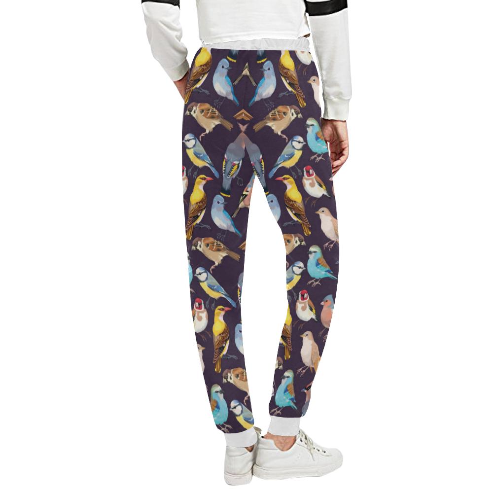 Bird Cute Print Pattern Unisex Casual Sweatpants (Model L11)-JTAMIGO.COM