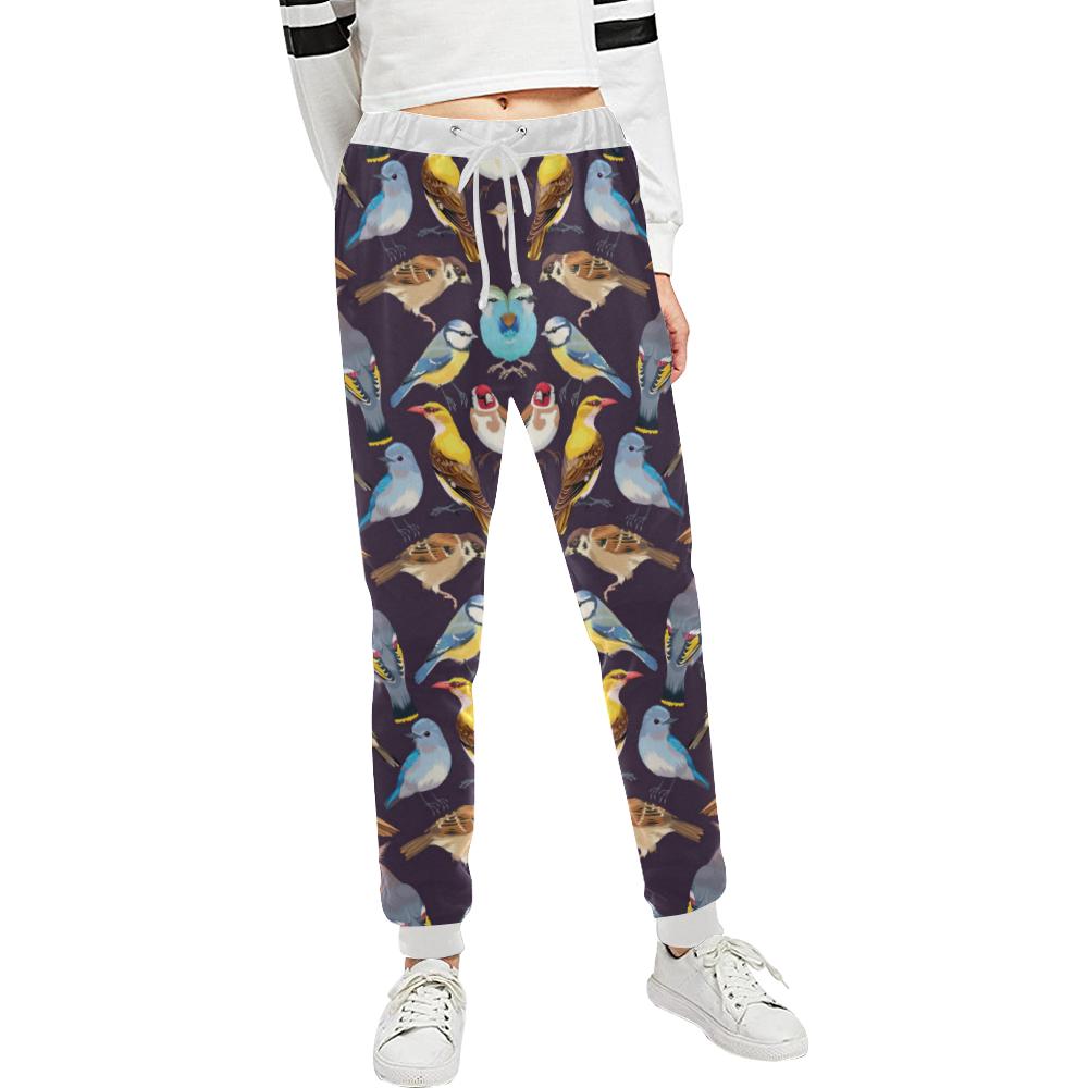 Bird Cute Print Pattern Unisex Casual Sweatpants (Model L11)-JTAMIGO.COM