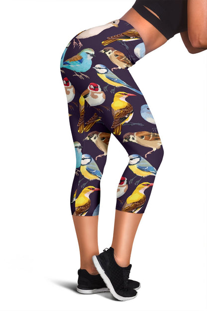 Bird Cute Print Pattern Women Capris