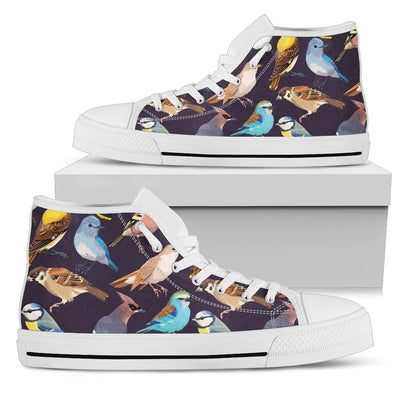 Bird Cute Print Pattern Women High Top Shoes