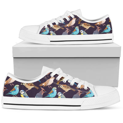 Bird Cute Print Pattern Women Low Top Shoes