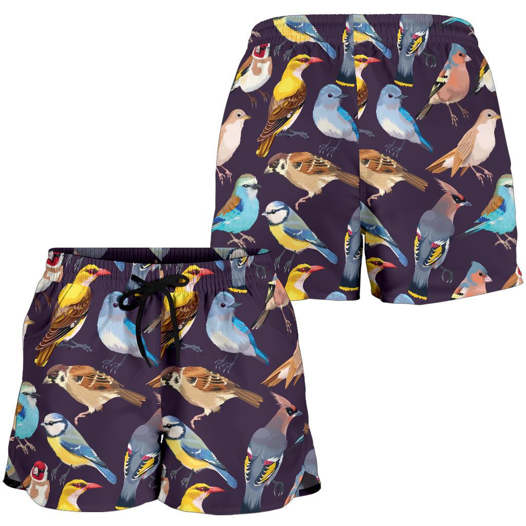 Bird Cute Print Pattern Women Shorts-JTAMIGO.COM