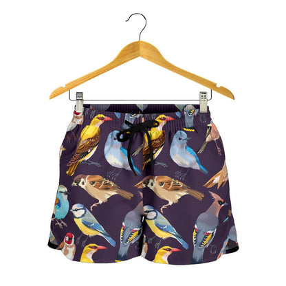 Bird Cute Print Pattern Women Shorts-JTAMIGO.COM