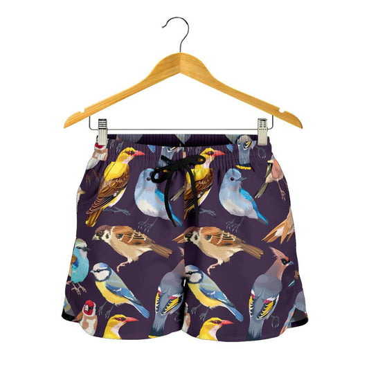 Bird Cute Print Pattern Women Shorts-JTAMIGO.COM
