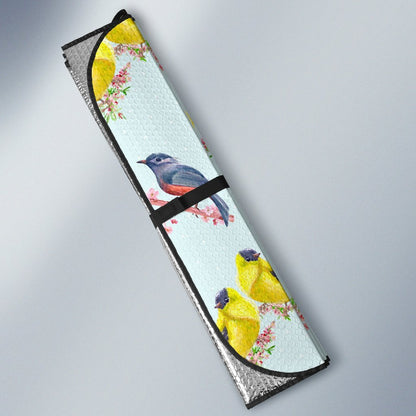 Bird Sweet Themed Print Pattern Car Sun Shade For Windshield