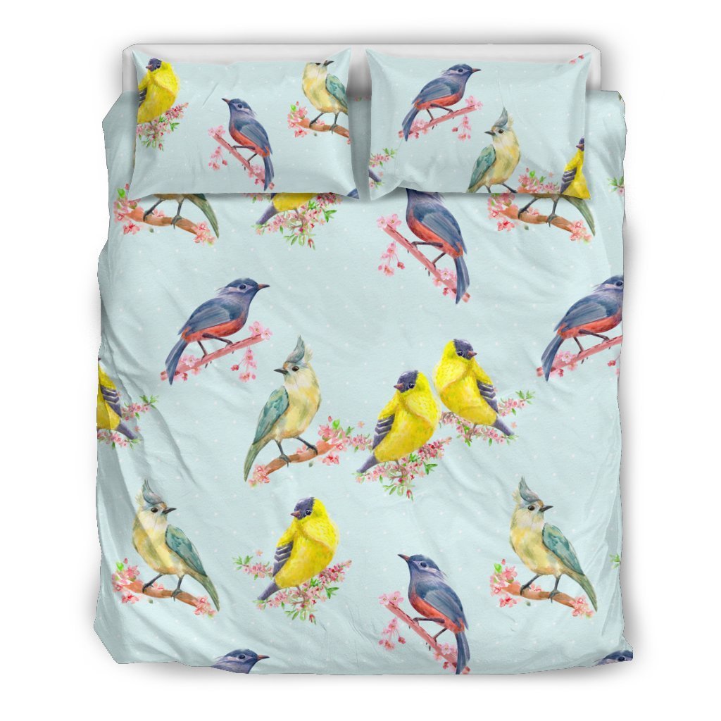 Bird Sweet Themed Print Pattern Duvet Cover Bedding Set