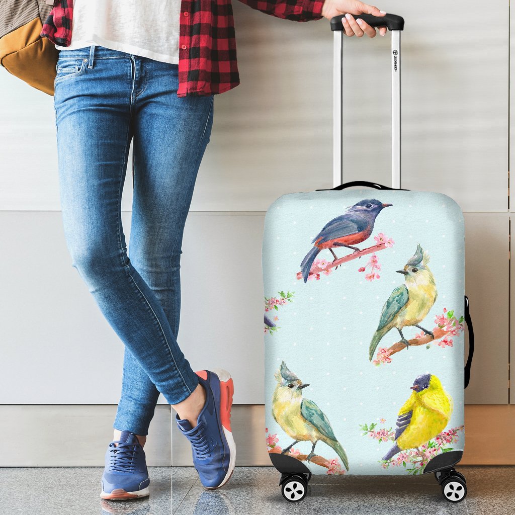Bird Sweet Themed Print Pattern Luggage Cover Protector