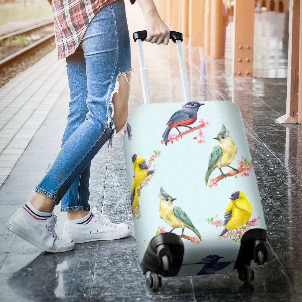Bird Sweet Themed Print Pattern Luggage Cover Protector