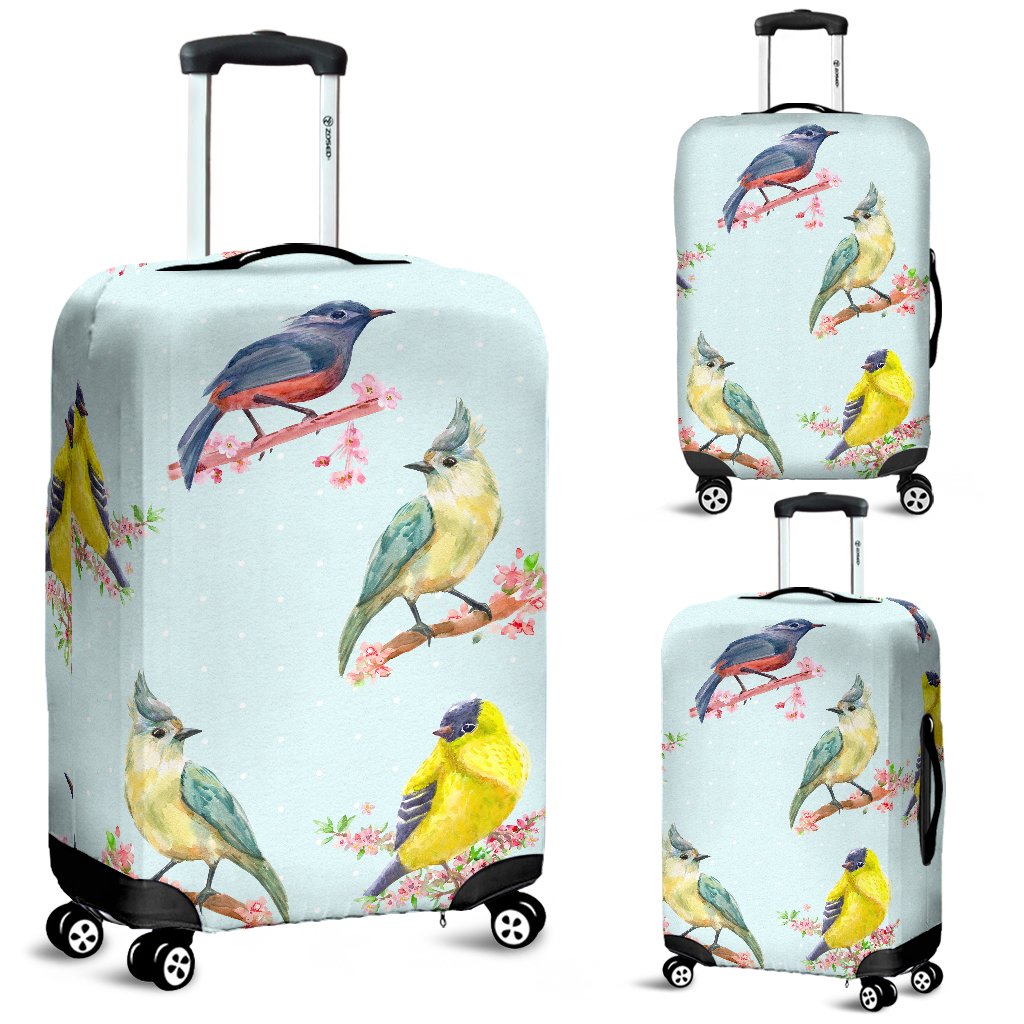 Bird Sweet Themed Print Pattern Luggage Cover Protector