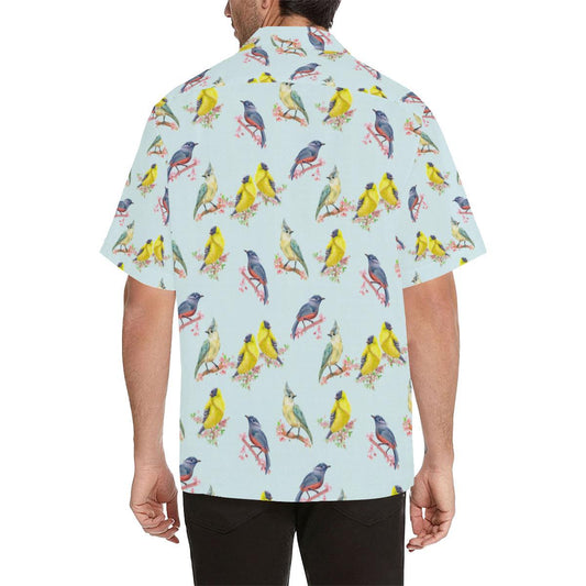 Bird Sweet Themed Print Pattern Men Aloha Hawaiian Shirt