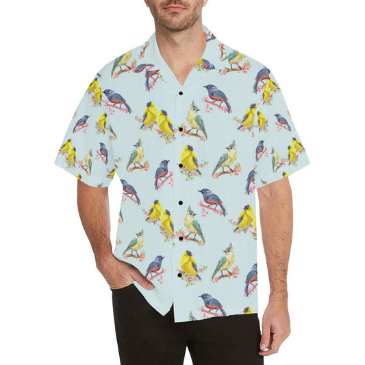Bird Sweet Themed Print Pattern Men Aloha Hawaiian Shirt