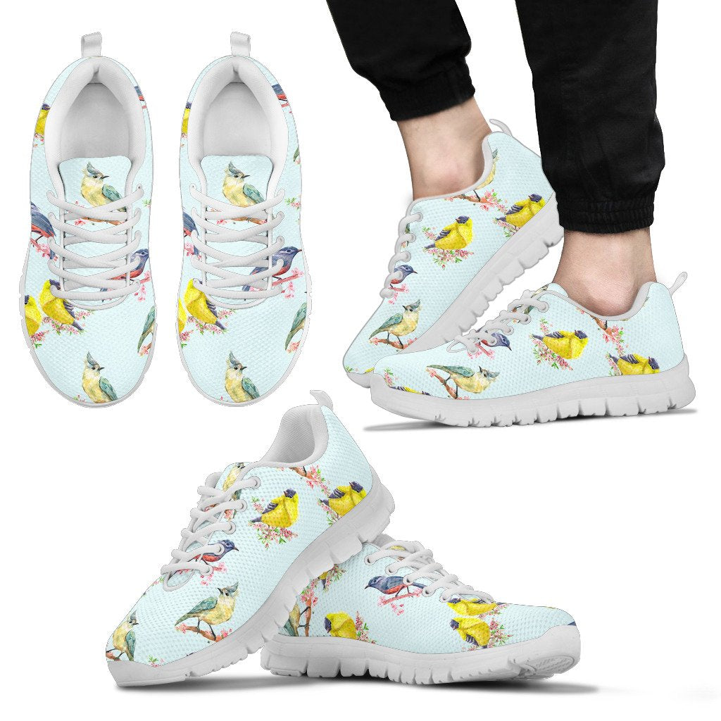 Bird Sweet Themed Print Pattern Men Sneakers Shoes