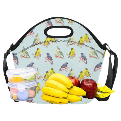 Bird Sweet Themed Print Pattern Neoprene Lunch Bag (Model 1669)(Large)-JTAMIGO.COM