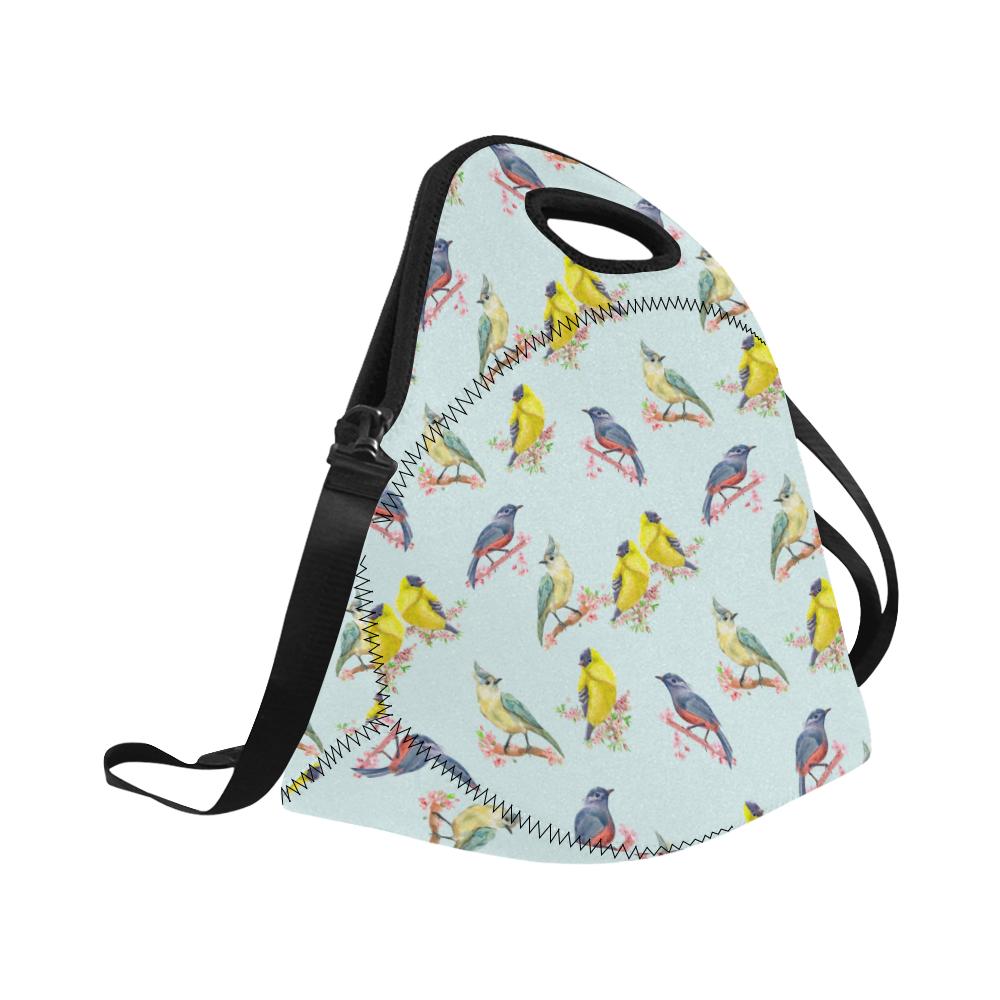 Bird Sweet Themed Print Pattern Neoprene Lunch Bag (Model 1669)(Large)-JTAMIGO.COM