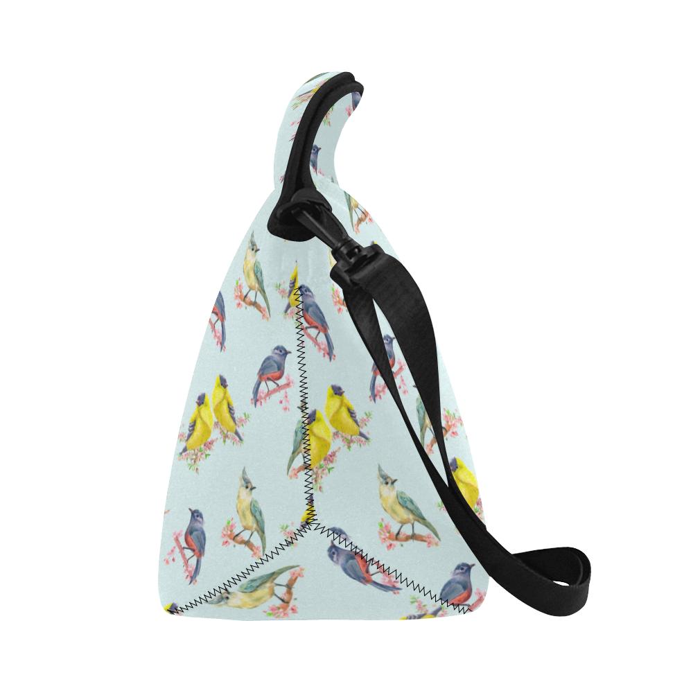Bird Sweet Themed Print Pattern Neoprene Lunch Bag (Model 1669)(Large)-JTAMIGO.COM