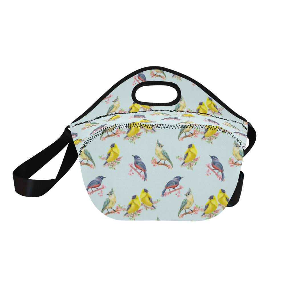 Bird Sweet Themed Print Pattern Neoprene Lunch Bag (Model 1669)(Large)-JTAMIGO.COM