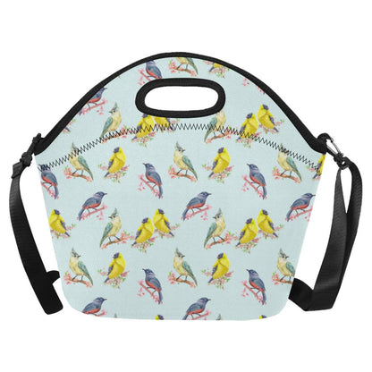 Bird Sweet Themed Print Pattern Neoprene Lunch Bag (Model 1669)(Large)-JTAMIGO.COM