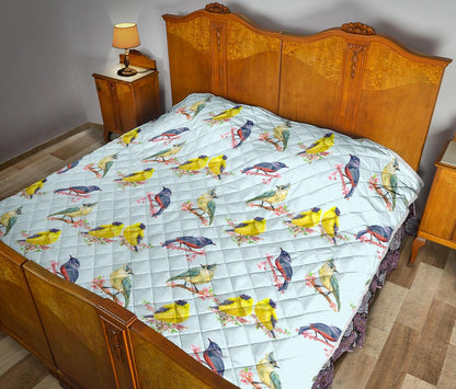 Bird Sweet Themed Print Pattern Premium Quilt-JTAMIGO.COM