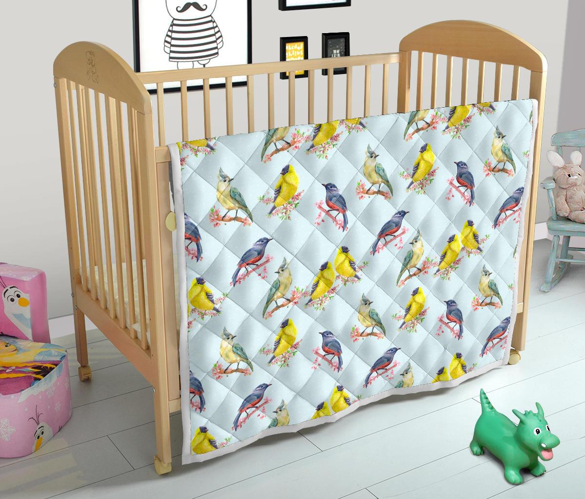 Bird Sweet Themed Print Pattern Premium Quilt-JTAMIGO.COM
