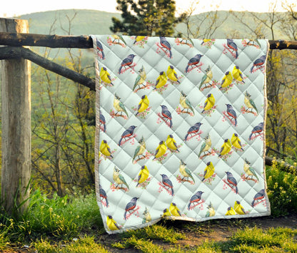 Bird Sweet Themed Print Pattern Premium Quilt-JTAMIGO.COM