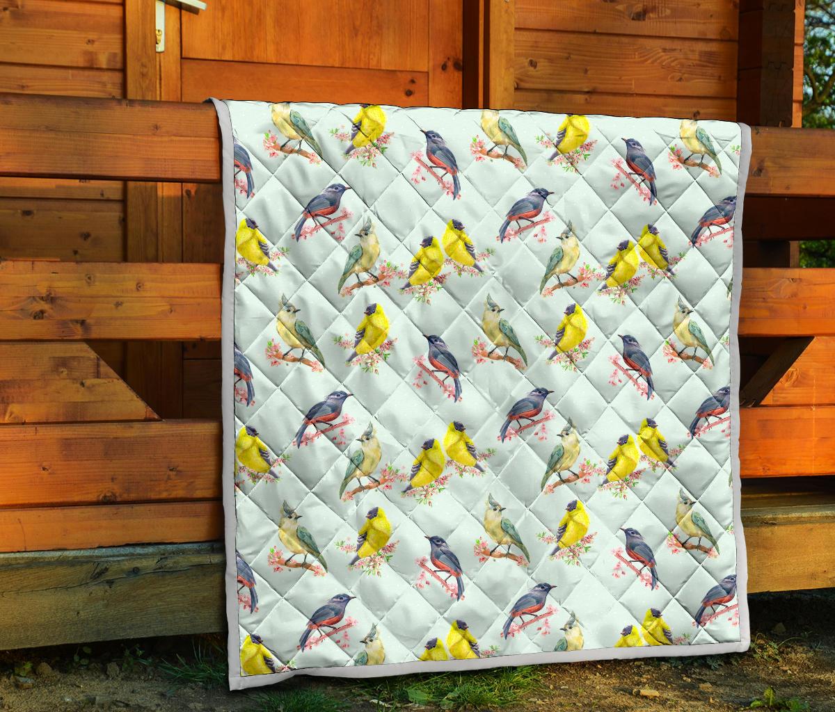 Bird Sweet Themed Print Pattern Premium Quilt-JTAMIGO.COM