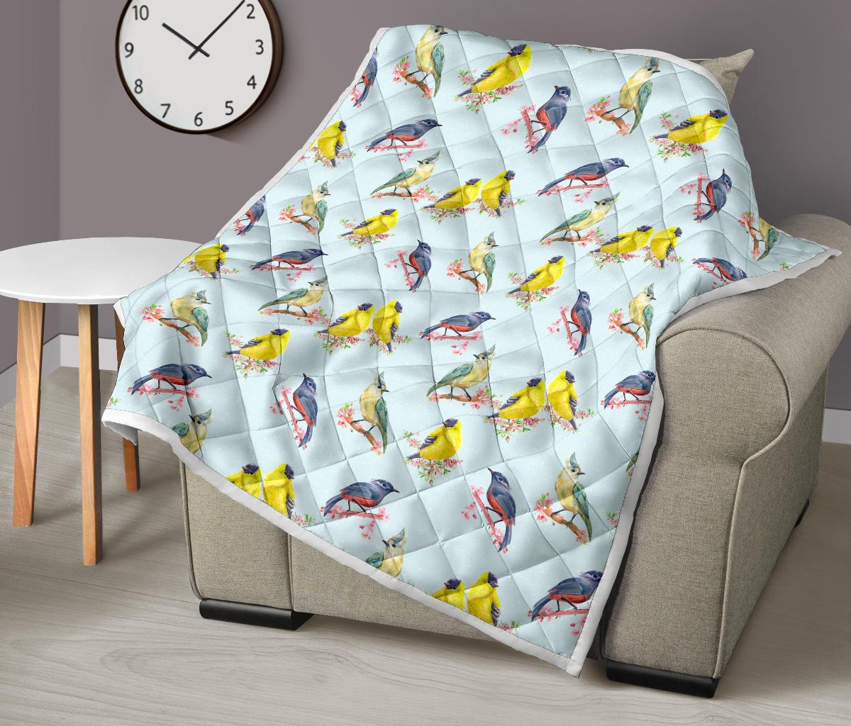 Bird Sweet Themed Print Pattern Premium Quilt-JTAMIGO.COM