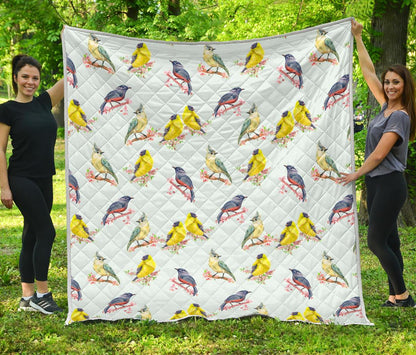 Bird Sweet Themed Print Pattern Premium Quilt-JTAMIGO.COM
