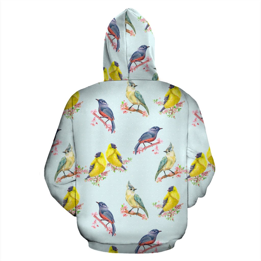 Bird Sweet Themed Print Pattern Pullover Hoodie
