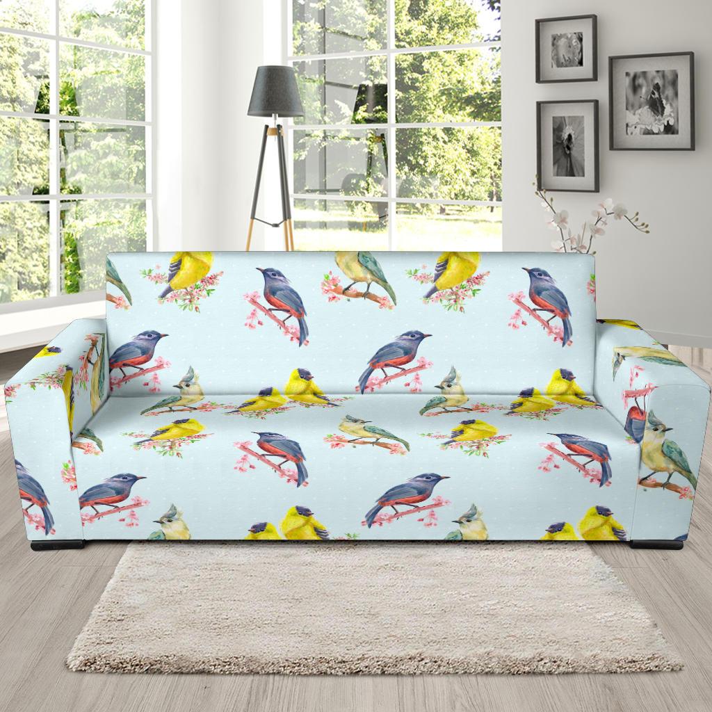 Bird Sweet Themed Print Pattern Sofa Slipcover-JTAMIGO.COM