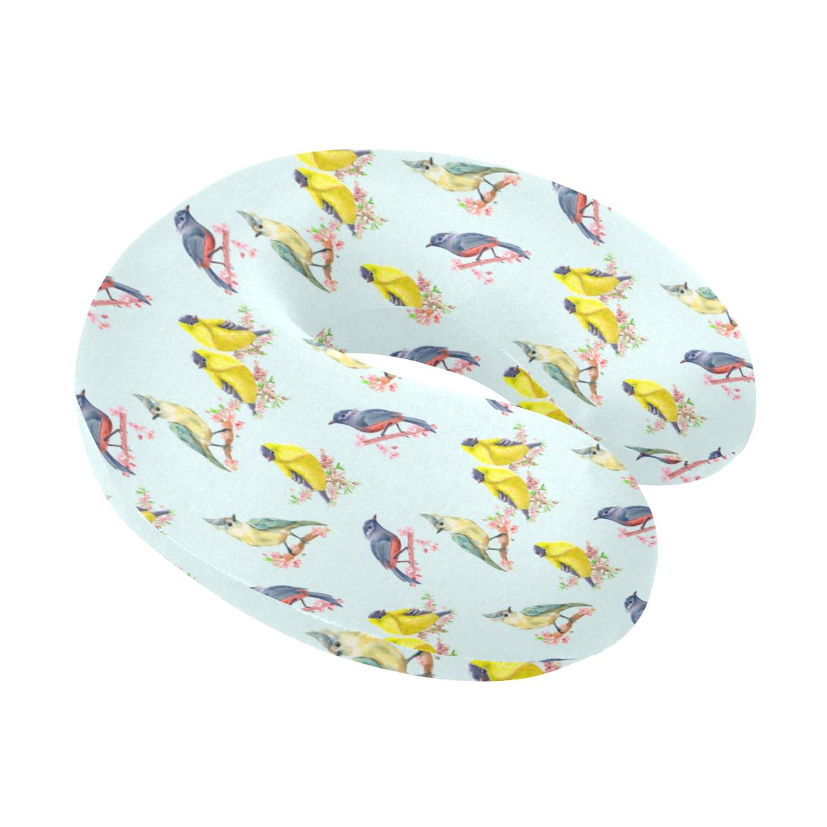 Bird Sweet Themed Print Pattern U-Shaped Travel Neck Pillow-JTAMIGO.COM